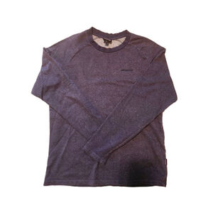 Men's Patagonia Long Sleeve Tee M Navy with Multicolor Logo Organic Cotton